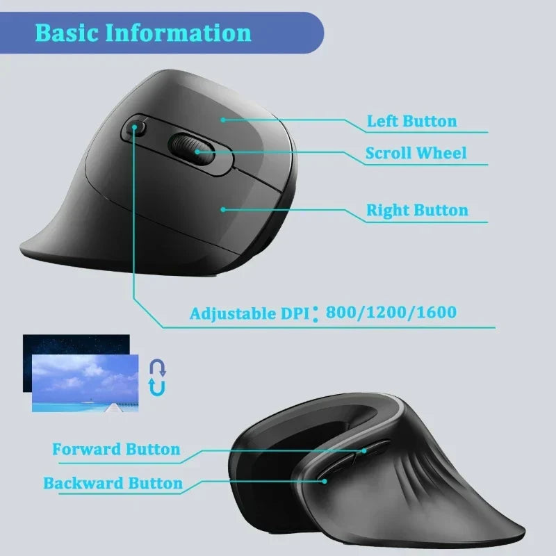 | Ergonomische drahtlose vertikale Maus