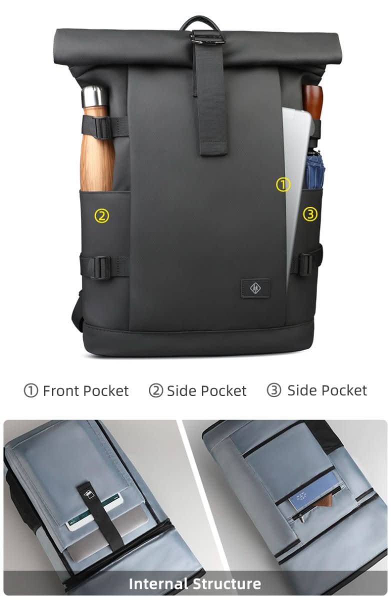 | Erweiterbarer Outdoor-Rucksack mit großem Volumen & Laptopfach