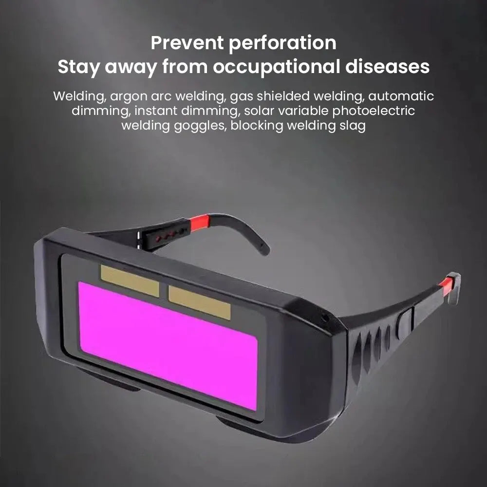 | Solar-powered welding goggles