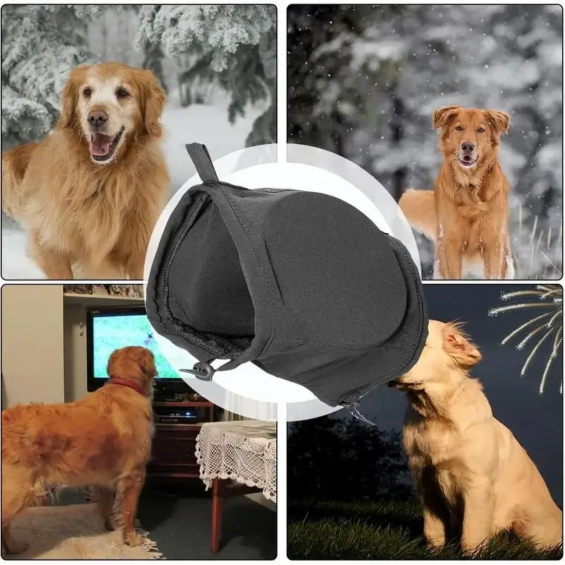 | Geräuschdämpfende Hundeohrenschützer | Bequemes, atmungsaktives Polyester zur Linderung von Ängsten bei Feuerwerk und Gewittern