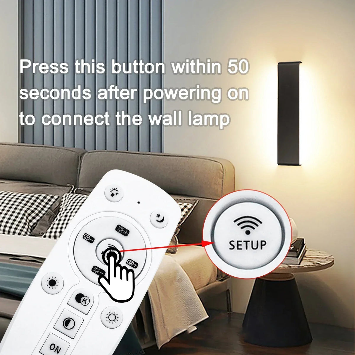 | Moderne LED-Wandleuchte – 16W dimmbare Wandlampe mit Fernbedienung, Auf- und Ablichtung für Schlafzimmer, Wohnzimmer und Flur