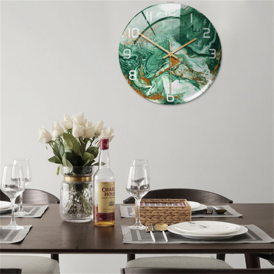 Stilvolle Wanduhr mit Marmorstruktur – MarbleTime