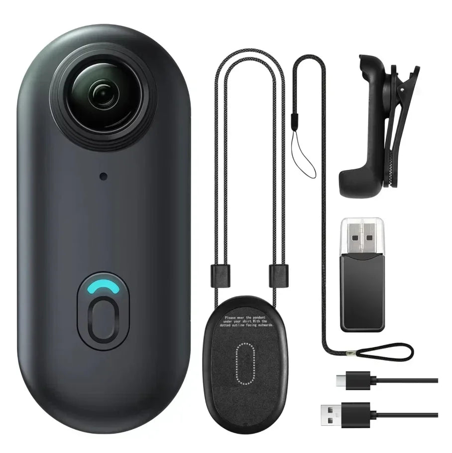 4K Mini WiFi Action Kamera, tragbar, wasserdicht, Magnetclip, 360° Mount