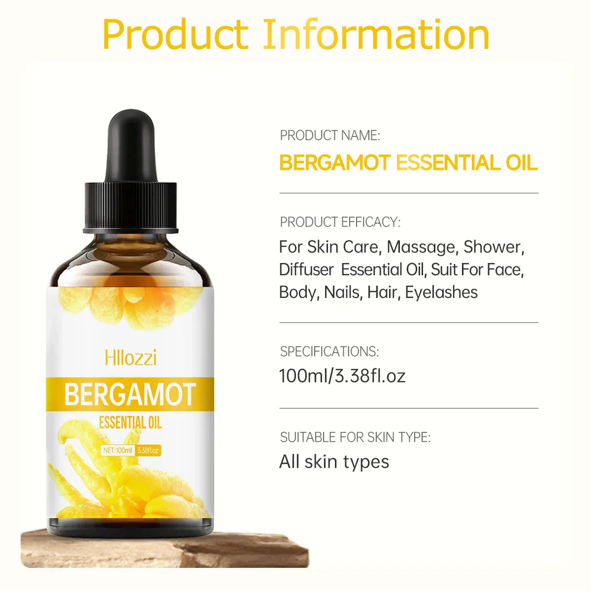 Bergamotte ätherisches Öl, Premium, Haarpflege, Haut & Diffuser