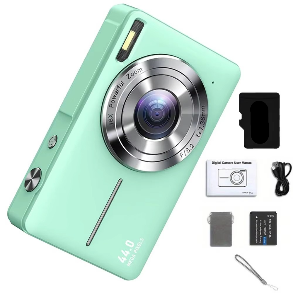 | Hochauflösende Digitalkamera für Kinder - 1080P HD, 44MP mit 16-fachem Zoom