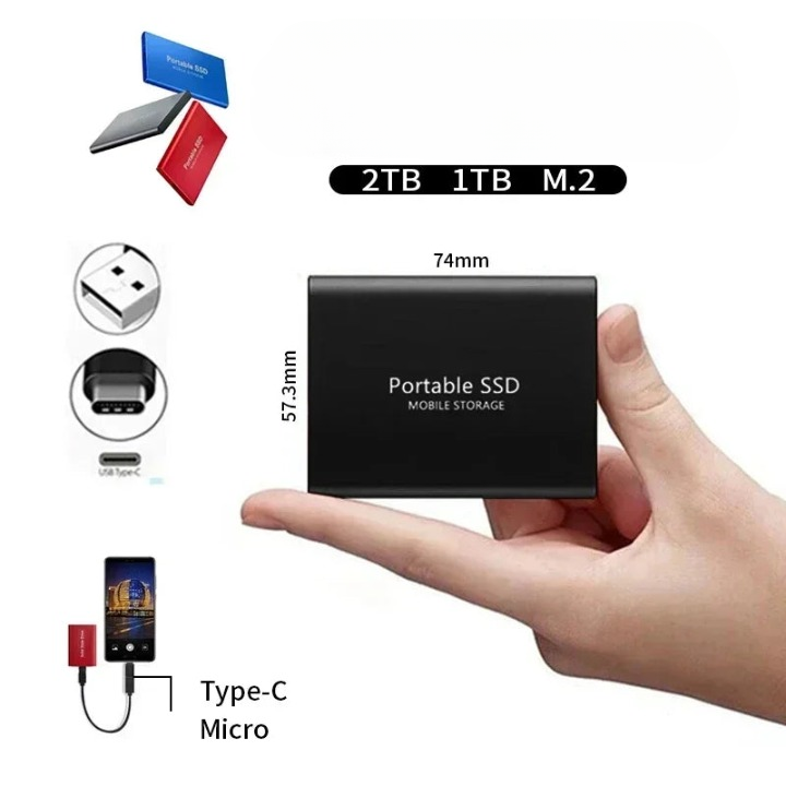 Tragbare SSD, kompakt, High-Speed Speicher für PC & Laptop