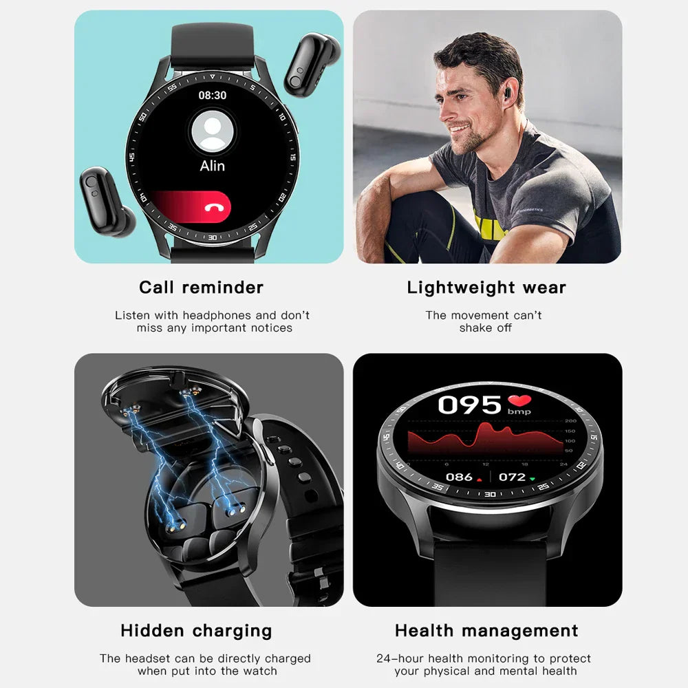 | Zwei in Eins Smartwatch mit Bluetooth-Ohrhörern