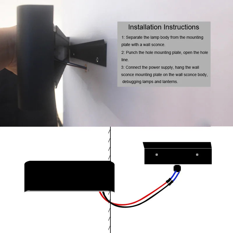| Moderne LED-Wandleuchte – 16W dimmbare Wandlampe mit Fernbedienung, Auf- und Ablichtung für Schlafzimmer, Wohnzimmer und Flur