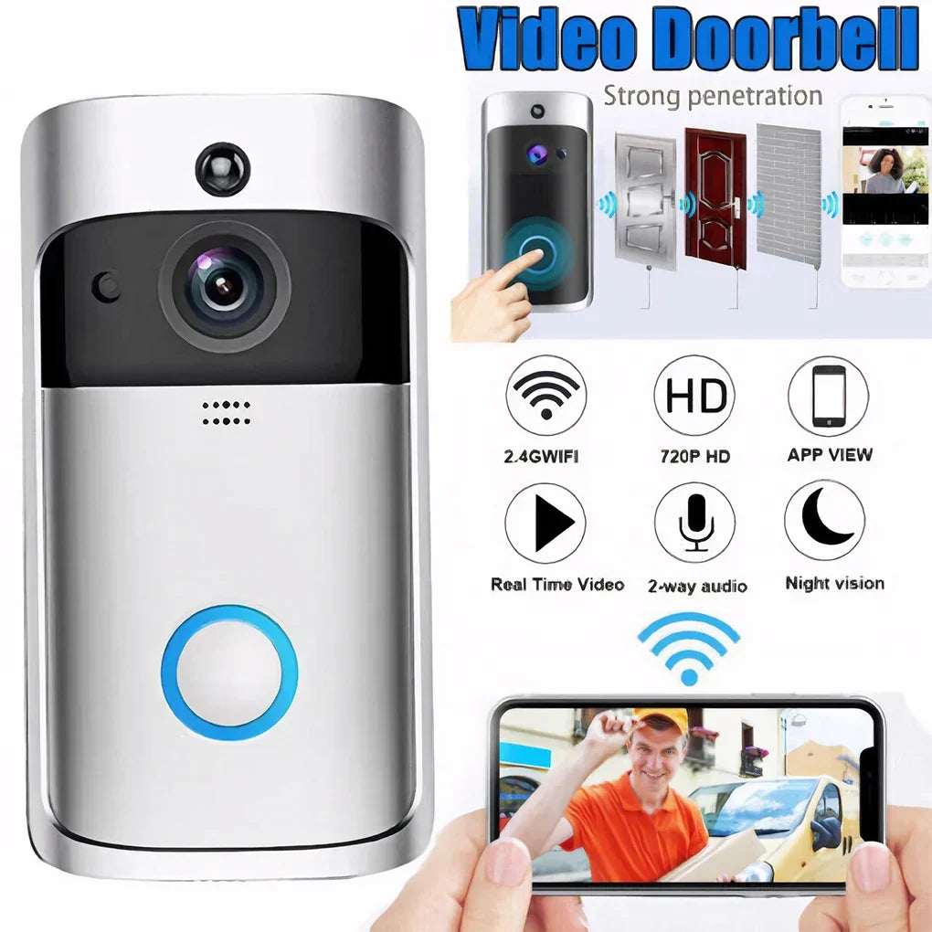 Kabellose Video-Türklingel mit Kamera, WLAN, Zwei-Wege-Audio, Bewegungserkennung