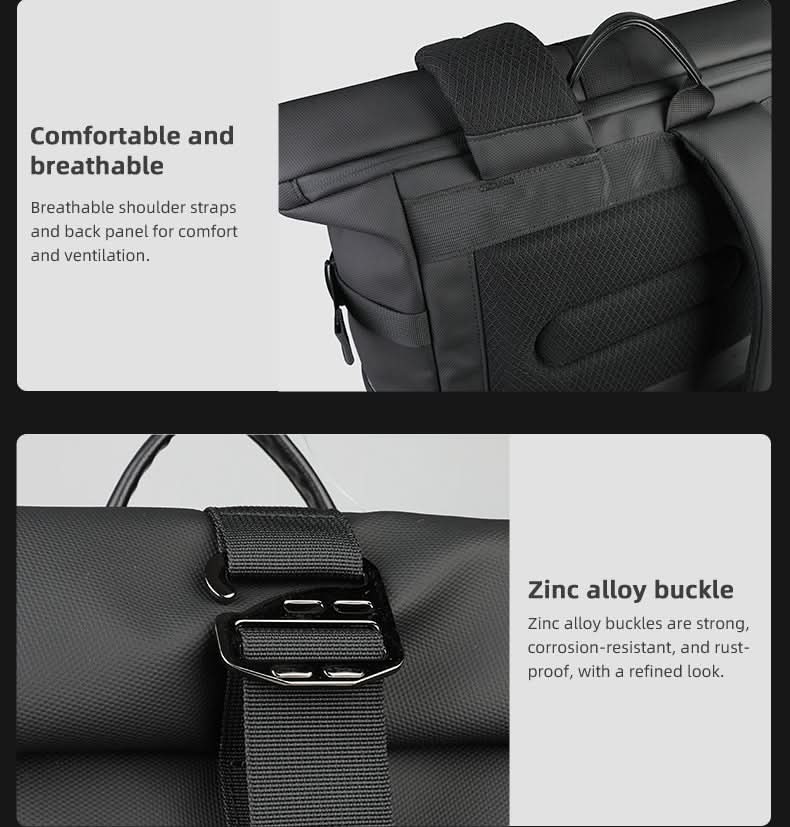 | Erweiterbarer Outdoor-Rucksack mit großem Volumen & Laptopfach
