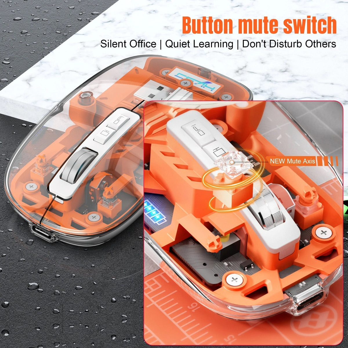 | Transparente kabellose Bluetooth-Maus