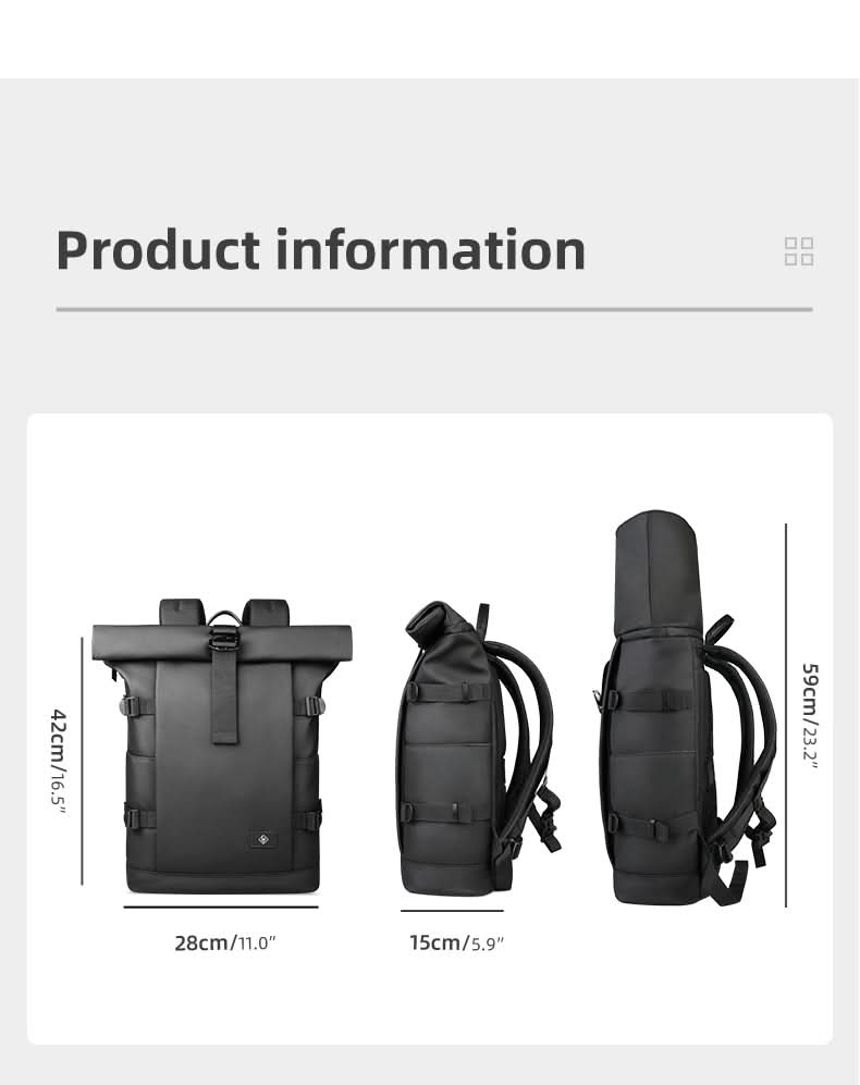 | Erweiterbarer Outdoor-Rucksack mit großem Volumen & Laptopfach