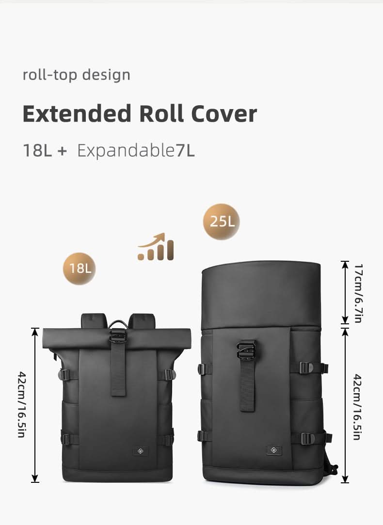 | Erweiterbarer Outdoor-Rucksack mit großem Volumen & Laptopfach