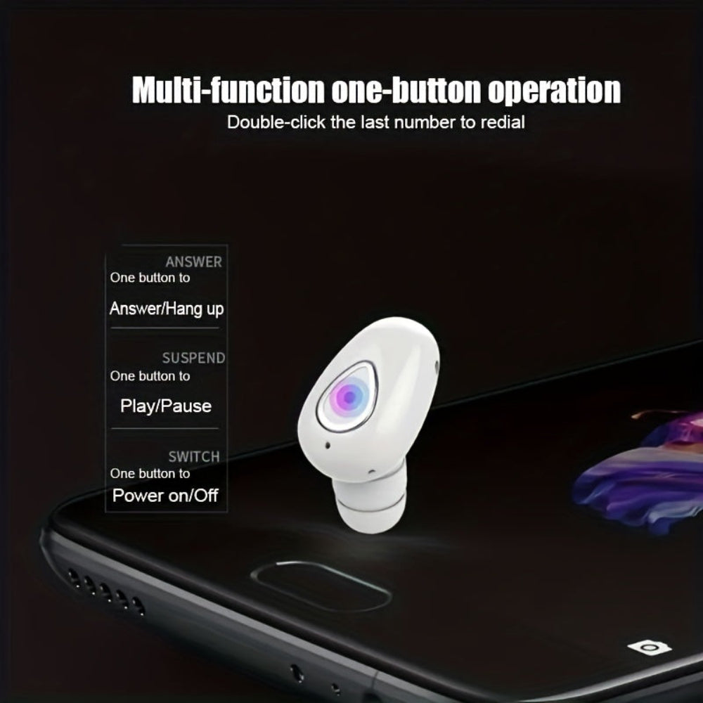 Bluetooth Ohrhörer, kabellos, Mini, unsichtbar, Single In-Ear