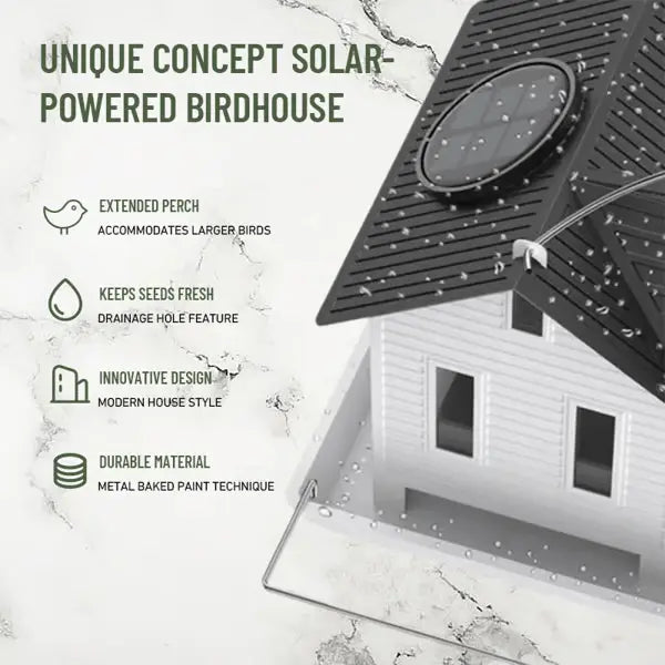 | Solar-Vogelhaus mit LED – Leuchtende Gartenlaterne & Futterstation in einem!