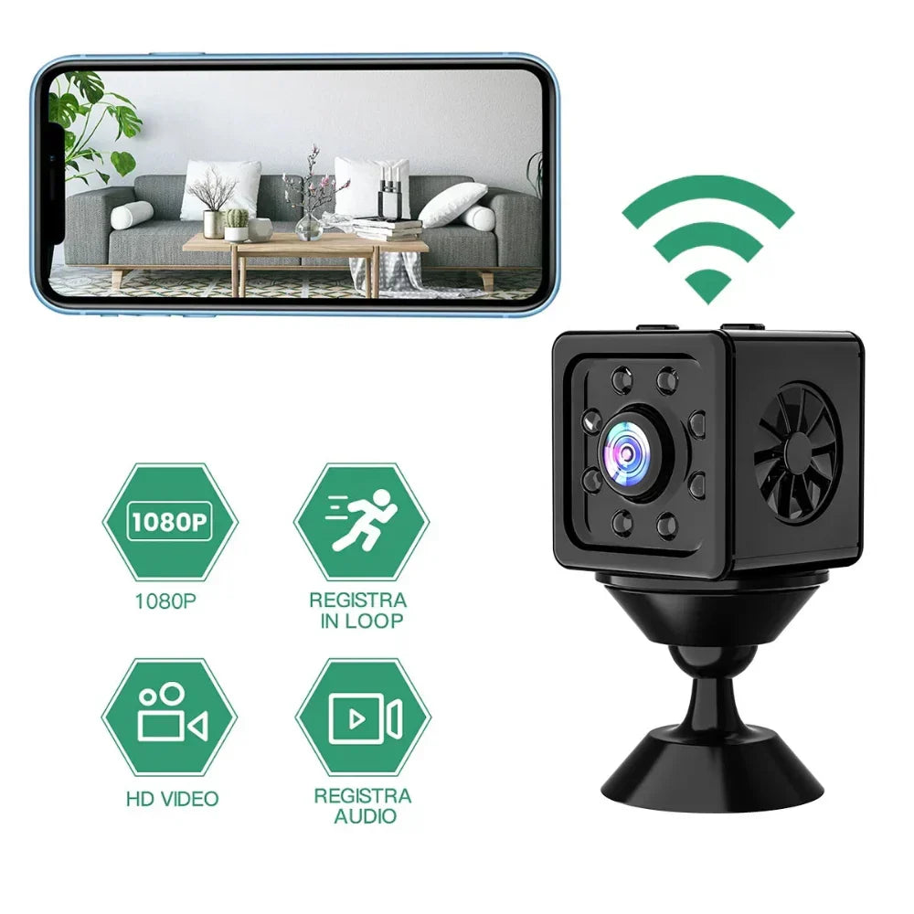 Überwachungskamera 1080p, kabellos, WiFi, Mini CCTV IP Kamera