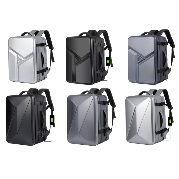 | Großraummäßiger wasserdichter erweiterbarer Hartschalen-Rucksack mit USB-Ladeanschluss (161 Schwarz)