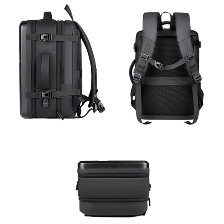 | Großraummäßiger wasserdichter erweiterbarer Hartschalen-Rucksack mit USB-Ladeanschluss (161 Schwarz)