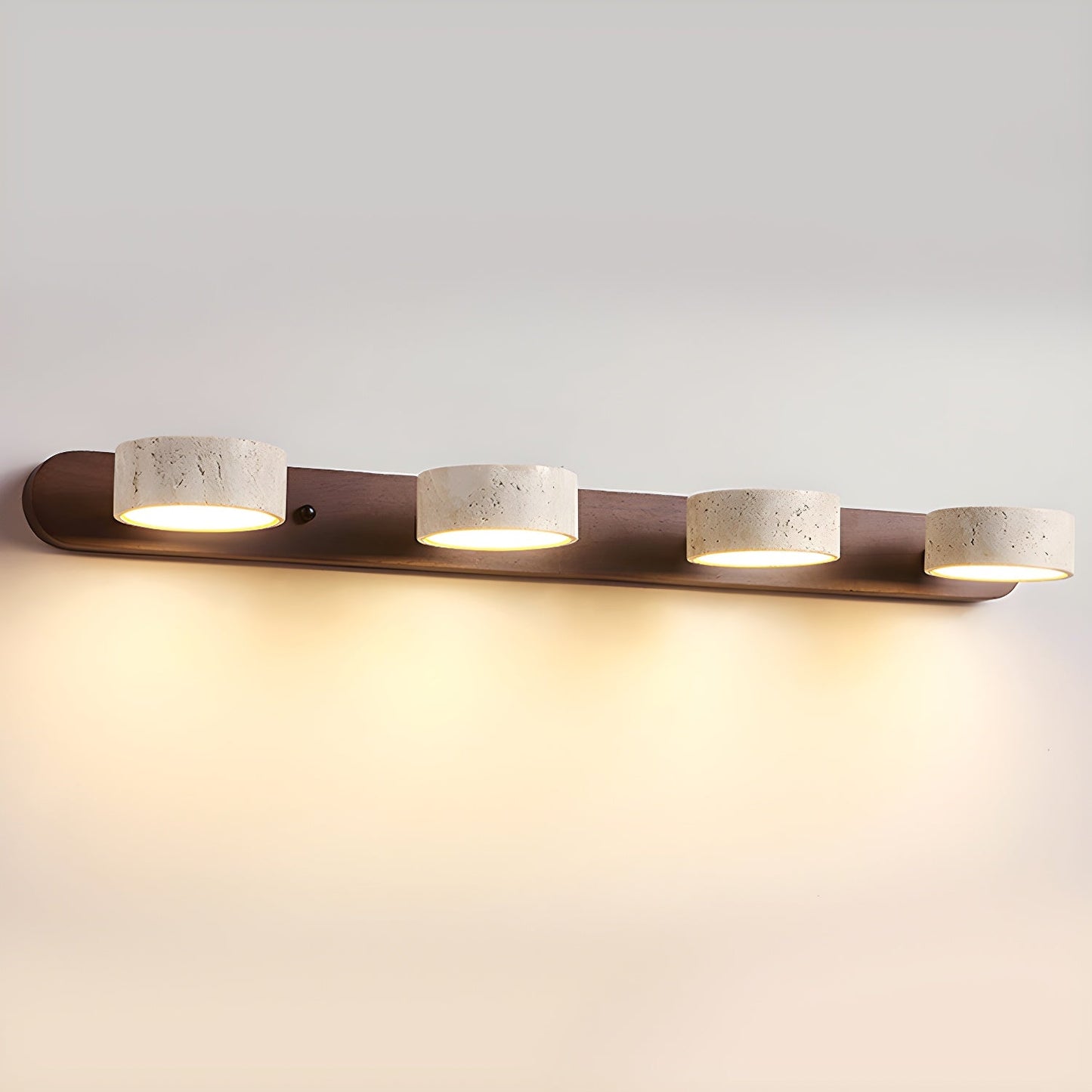Travero Duo Wandleuchte – Modern, Doppelarm, Travertin-Optik