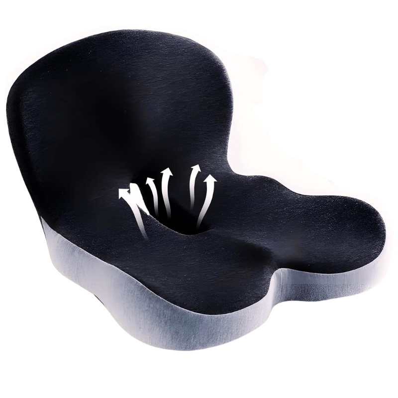 | Ergonomisches Sitzkissen mit Lendenstütze für Büro, Auto & Reisen