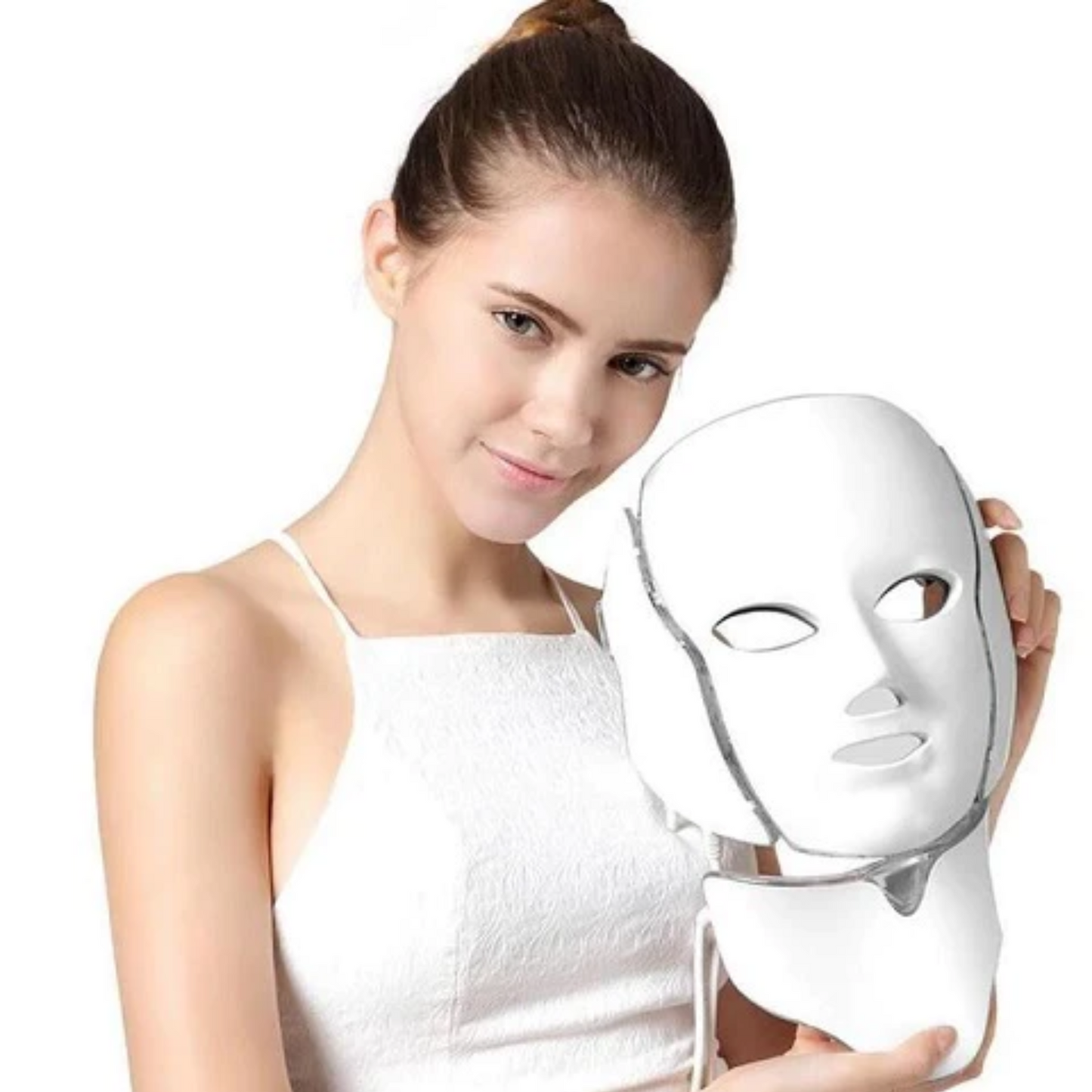 | 7 Farben LED Photon Lichttherapie Maske - Gesichts- und Halsbehandlung