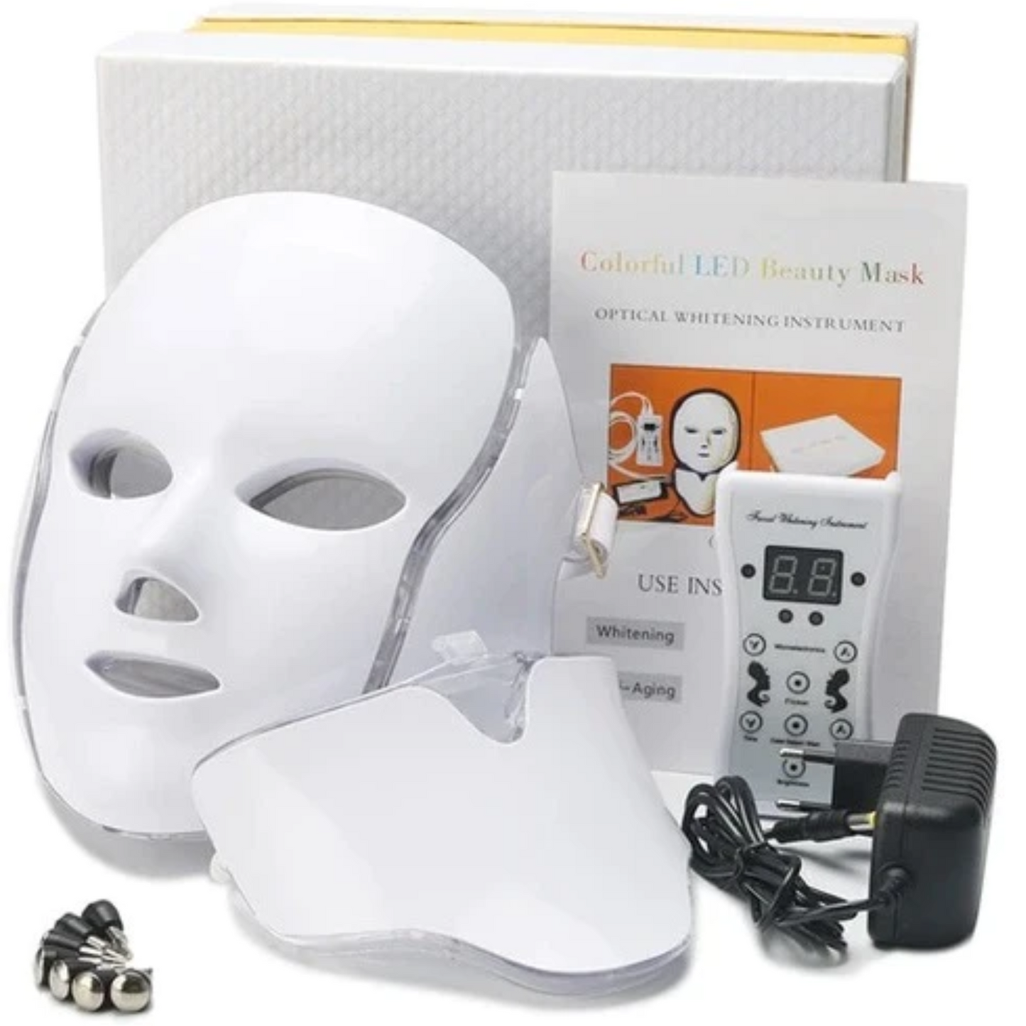| 7 Farben LED Photon Lichttherapie Maske - Gesichts- und Halsbehandlung