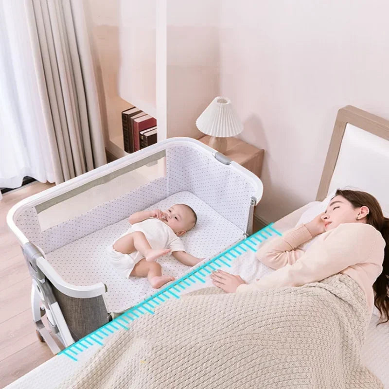 Nuvella – Verstellbares Babybett klappbar & sicher – Zuhause & unterwegs