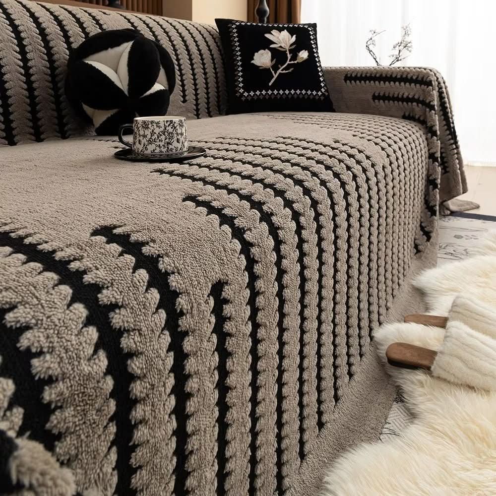 | Plüsch Sofabezug mit rutschfestem Rücken