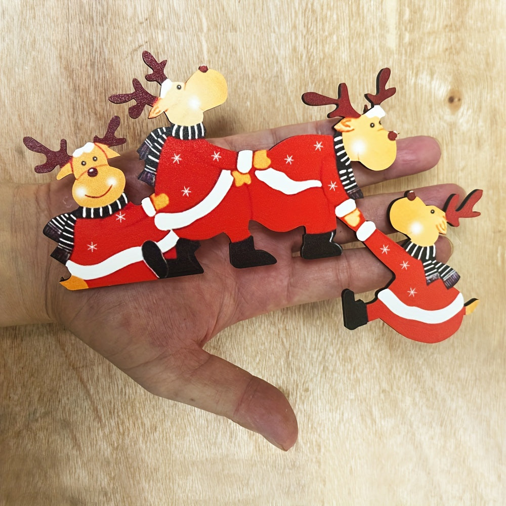 Wandkunst Weihnachten, Santa Rentier Türrahmen festlich