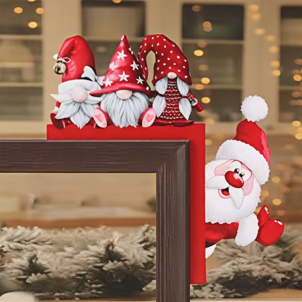 Wanddeko Weihnachten, Santa Rentier Türrahmen Dekoration