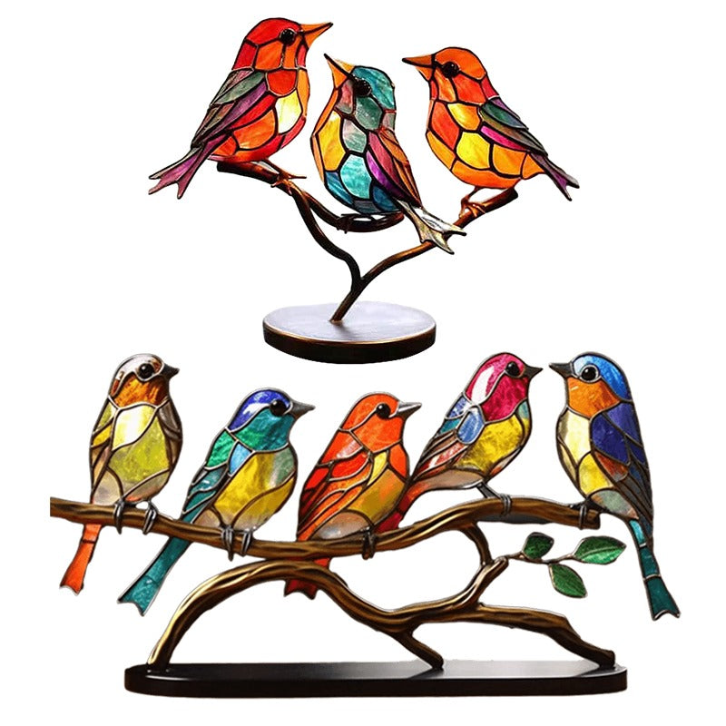 Handgefertigtes Kunstwerk - Farbenfrohe Vogelskulptur
