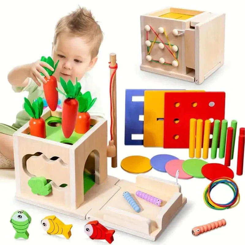 | 8-in-1 Montessori Spielbox für Babys - Fördert Entwicklung und Kreativität