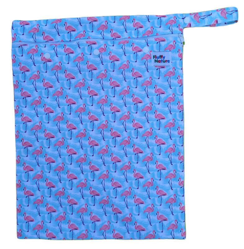 Fluffy Nature Wetbag Flamingos mit einknöpfbarem Wäschenetz - Windelposchi
