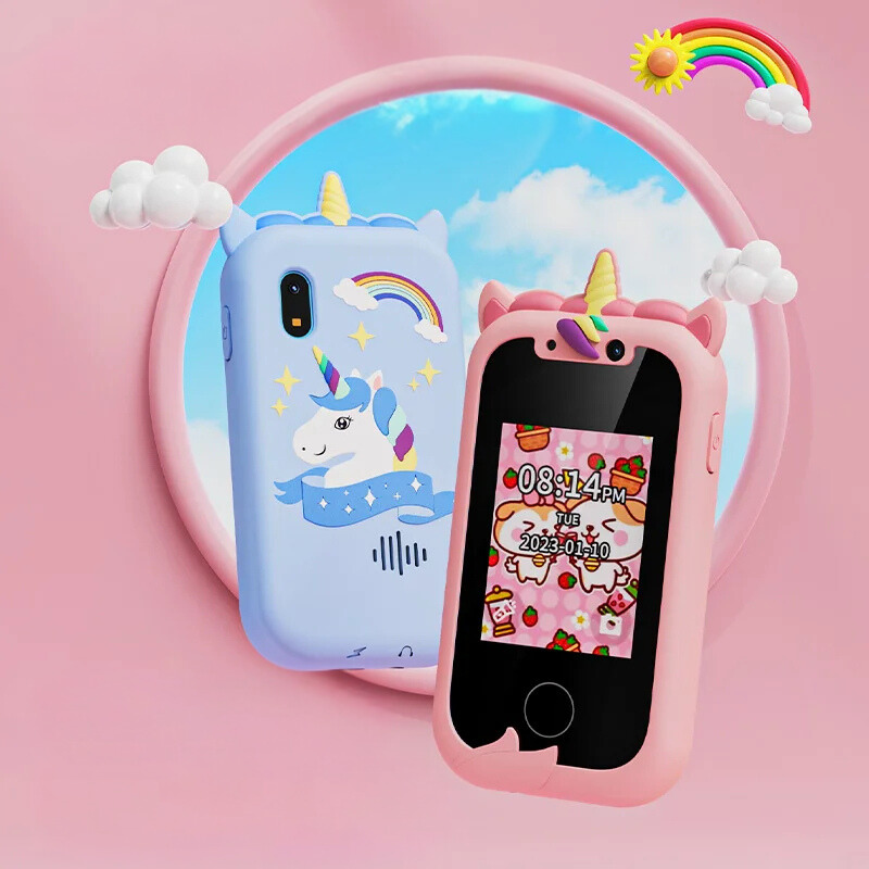 | Kinder Spieltelefon mit Dualkameras und Bildungsfunktionen