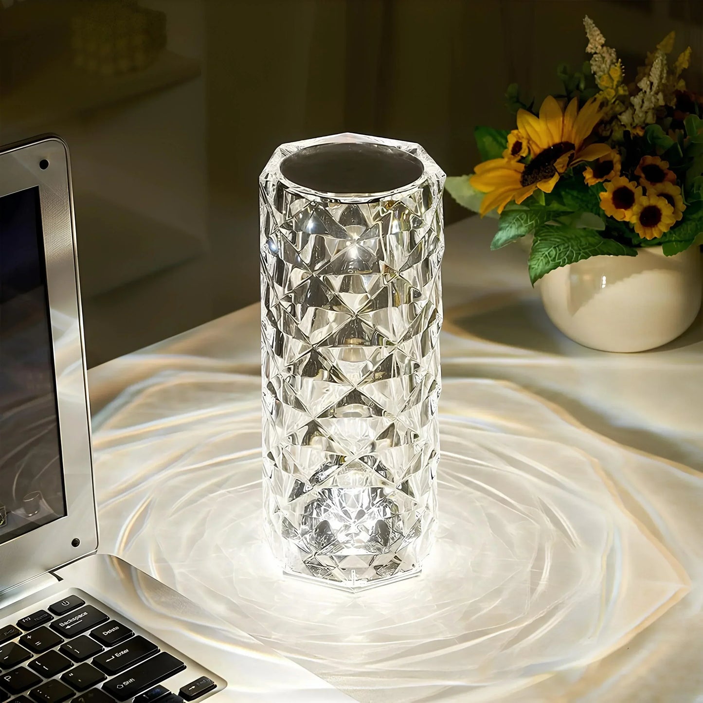 LumiCrystal – Kristall Tischlampe Touch & 16 Farben mit Fernbedienung