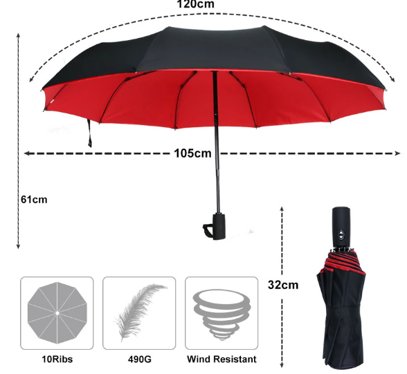 | Winddichter Regenschirm
