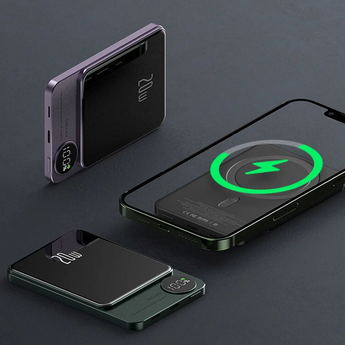 Powerbank Slim, kabelloses Magnet-Ladegerät, tragbar