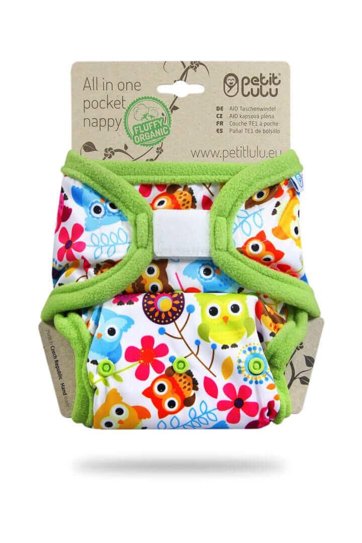 Petit Lulu Pocketwindeln Klett Happy Owls - Windelposchi