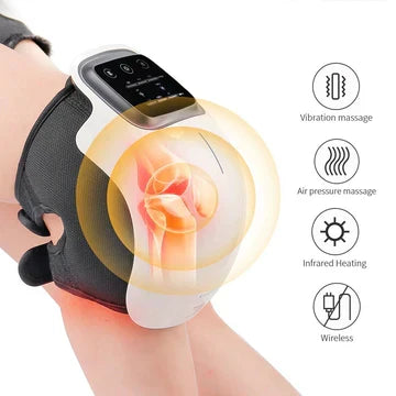 | Knie-Massagegerät mit Wärmebehandlung | Schmerztherapie & Gelenkerholung - Tragbare beheizte Knie-Massage für Komfort & Mobilität