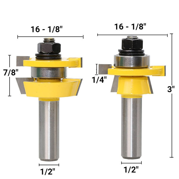 ® Rail & Stile Router Bit - Shaker - 2 Piece Set - 1/2" Shank