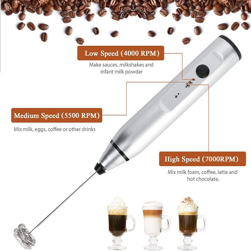 | Kabellose Milchaufschäumer Elektrischer Handmixer Mit USB