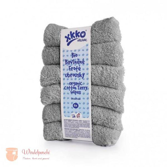 XKKO Reinigungstücher aus Bio-Baumwolle- silber (6 Stück) - Windelposchi